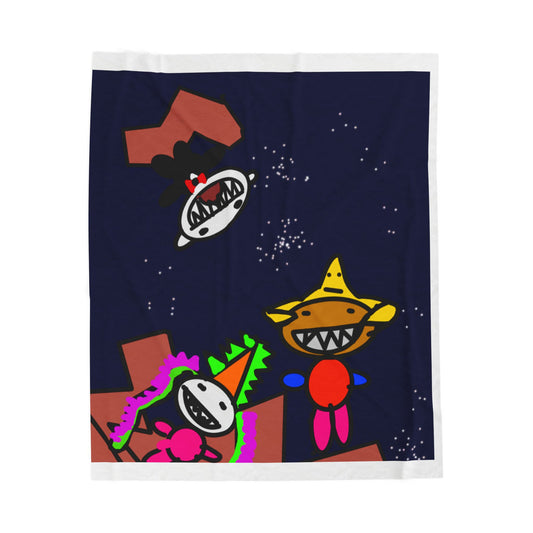 Velveteen Plush Blanket wth steven acidic and magditic